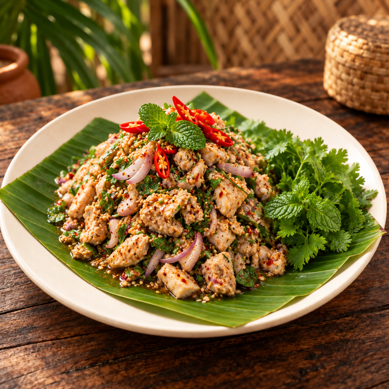 ញាំមាន់ហឹរជាមួយជីរ
